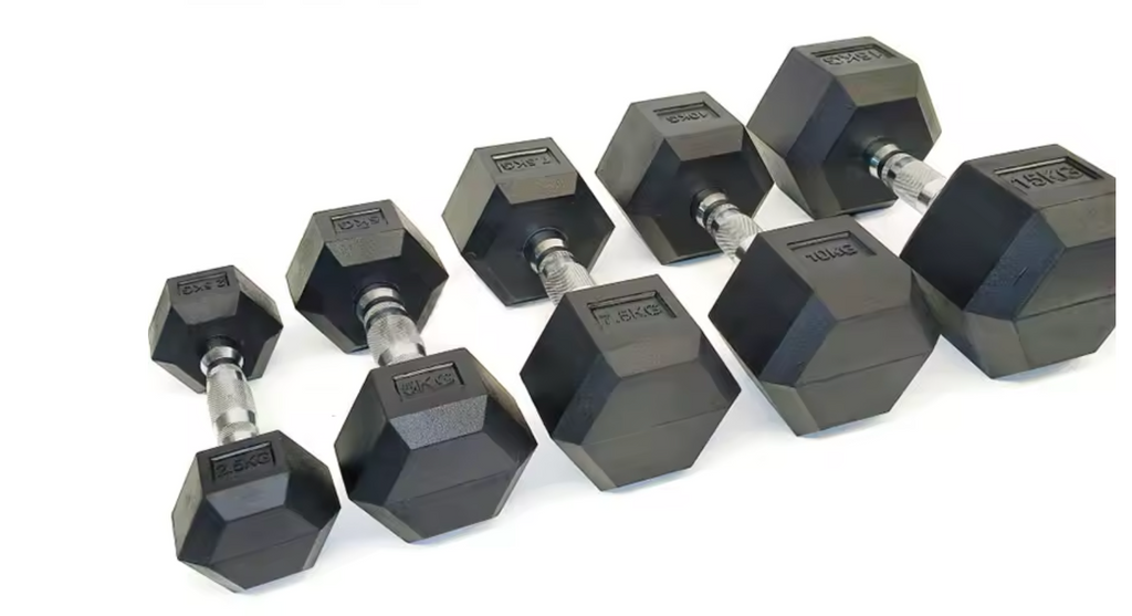 Hex Rubber Dumbbell