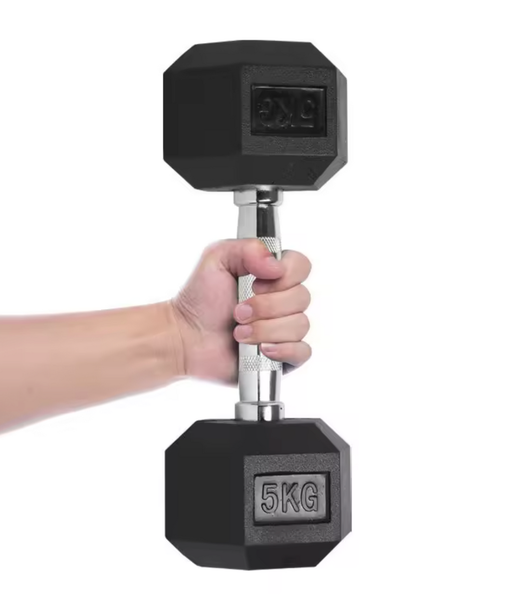 Hex Rubber Dumbbell